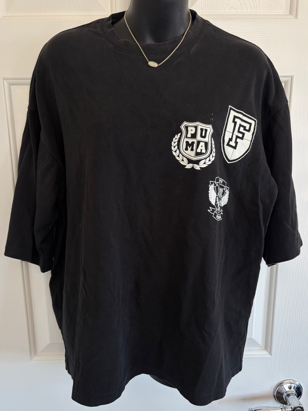 Puma x Fenty Black Oversized Fenty University Short Sleeve Tee